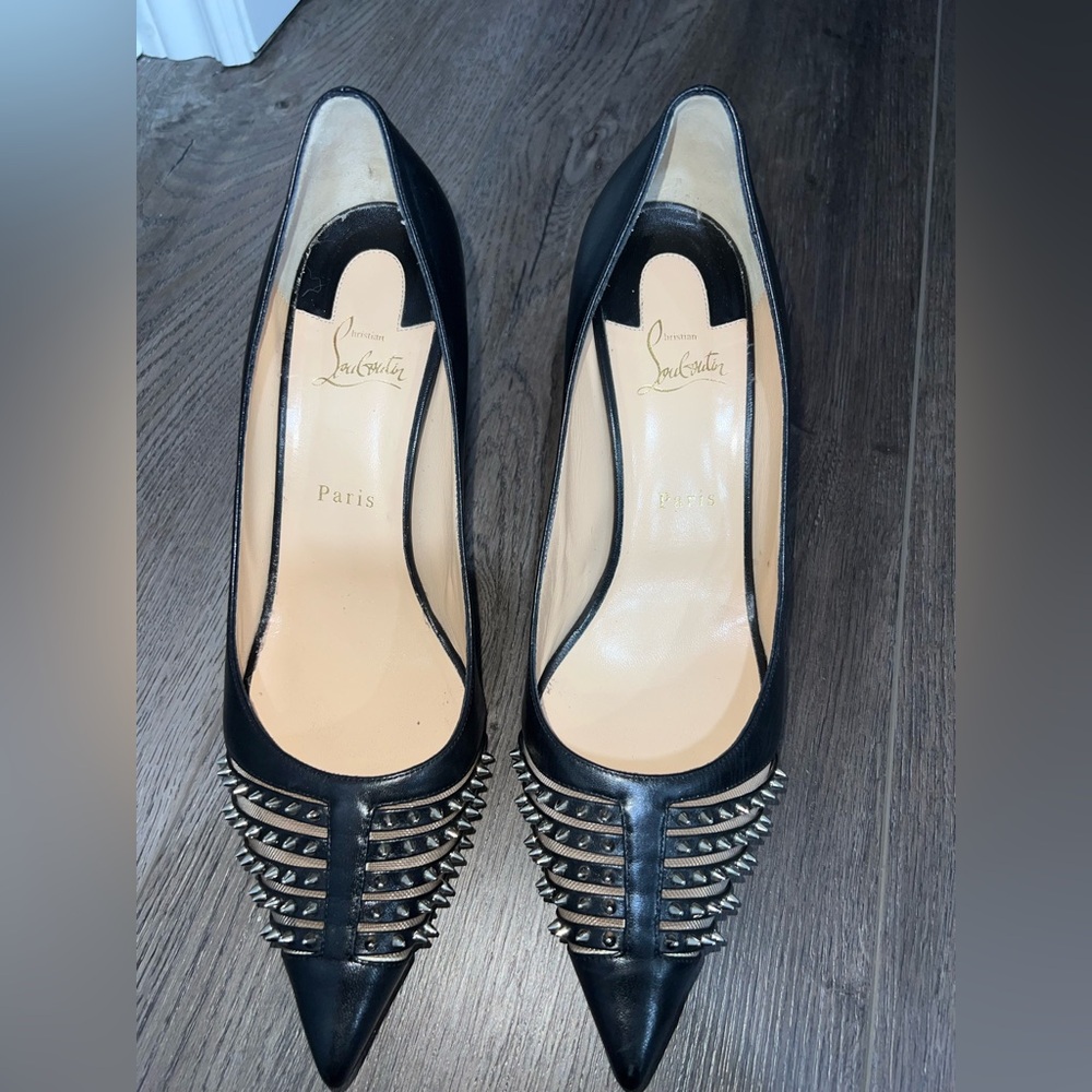 Christian Louboutin Black Spiked Heels
